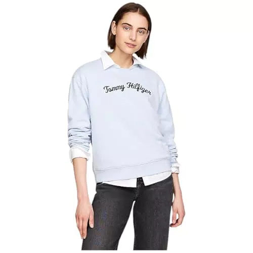 Tommy Hilfiger Felpa Donna Regular Senza Cappuccio