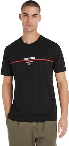Tommy Hilfiger T-Shirt Uomo Maniche Corte Stripe Scollo Rotondo