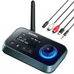 Soomfon Adattatore Audio Bluetooth 5.0 Hi-Fi con Cavi Aux, Ottico e RCA