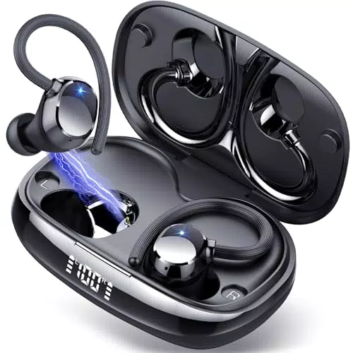 Tukio Cuffie Bluetooth 5.3 Sport con Cancellazione Rumore e Display LED