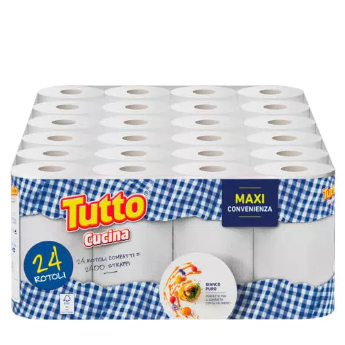 Tutto Cucina Maxi Rotoli di Carta 2 Veli Extra Assorbenti e Resistenti