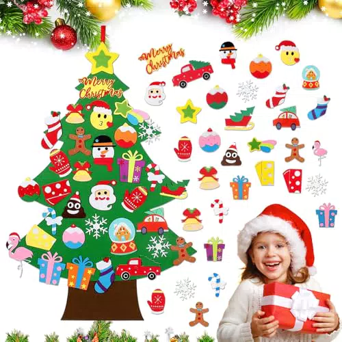 Udbrud Albero di Natale in Feltro Fai Da Te per Bambini - Decorazione da Parete