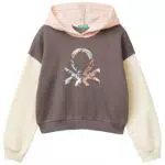 United Colors of Benetton Felpa con Cappuccio Bambina M/L 39M2C203W