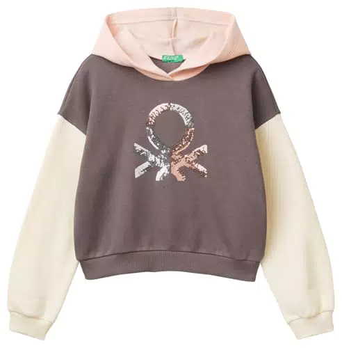 United Colors of Benetton Felpa con Cappuccio Bambina M/L 39M2C203W