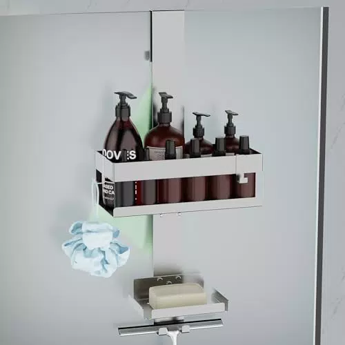 UUlioyer Mensola Doccia con Portasapone in Acciaio Inox SUS304 da Appendere
