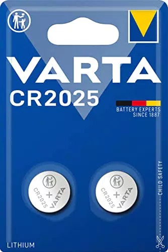 VARTA CR 2025 - Batteria Litio a Bottone Piatta 3V, Diametro 20mm, Altezza 2,5mm
