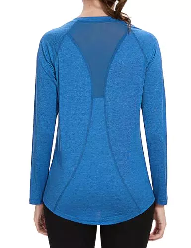 Wayleb Maglietta Sportiva Donna Scollo a V per Fitness e Allenamento
