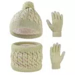 Waylipun Cappello Invernale per Bambini con Guanti e Sciarpa, Set Termico