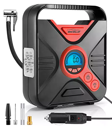 WindGallop Compressore Aria Portatile per Pneumatici Auto con Manometro e LED