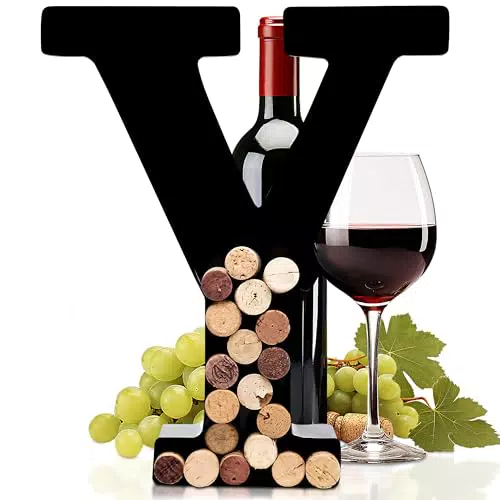 Monogram Cork Holder Letter Y - Regali per Amanti del Vino e Decorazioni per la Casa