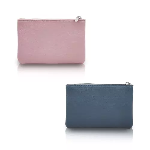 WisePoint Portafoglio in Pelle PU Portatile con Cerniera per Donne e Uomini