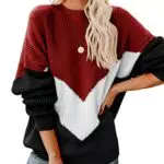 Xnova Maglione a Righe Donna Invernale Casual Pullover Maniche Lunghe