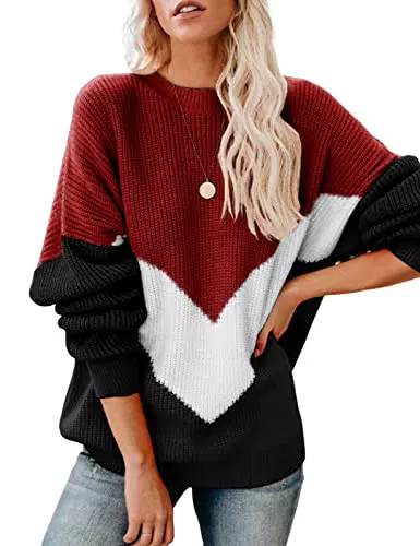 Xnova Maglione a Righe Donna Invernale Casual Pullover Maniche Lunghe