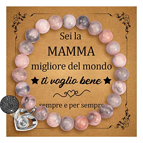YELUWA Braccialetto Ti Amo in 100 Lingue - Idee Regalo Festa della Mamma