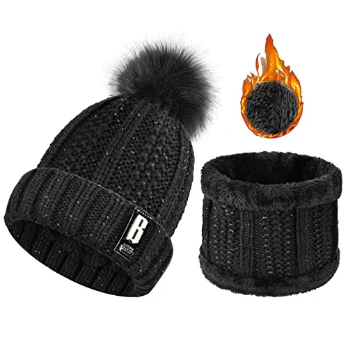 Yuson Girl Cappello Invernale e Berretti in Maglia con Sciarpa per Donna