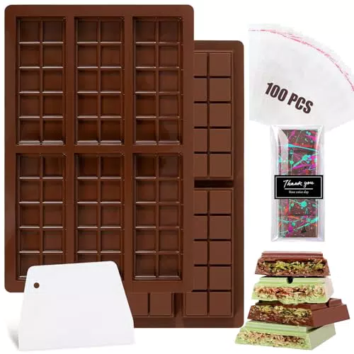 Stampo Tavoletta Cioccolato - Stampo per Praline Fai Da Te con Spatola e Sacchetto