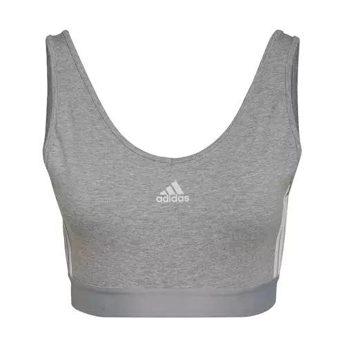 adidas Essentials 3-Stripes Crop Top con Pannelli Rimovibili per Donna