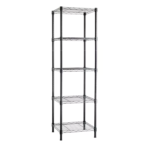 Amazon Basics Scaffale a Torre Regolabile con 5 Ripiani