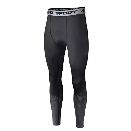 AMZSPORT Leggings Sportivi da Uomo Compressione Asciugatura Rapida Allenamento
