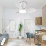 AUTODAY Ventilatore da soffitto silenzioso con luce e telecomando dimmerabile