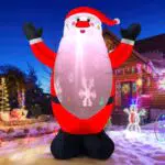 Babbo Natale Gonfiabile con Proiettore Luce - Decorazione Natalizia da Esterno