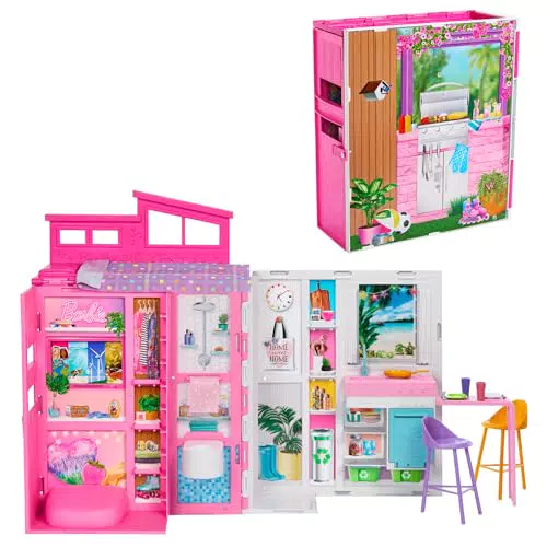 Barbie Casa delle Vacanze - Playset con Cucina, Bagno e Soggiorno, HRJ76