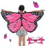 BETESSIN Costume da Farfalla con Mantella e Maschera per Bambini Carnevale Halloween