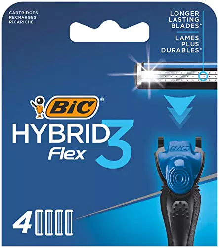 BIC Hybrid 3 Flex - Ricariche per rasoio da uomo con lame in titanio