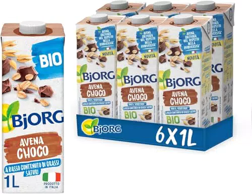BJORG Bevanda di Avena e Cioccolato Biologica, Vegetale e Vegan, Basso Contenuto di Grassi