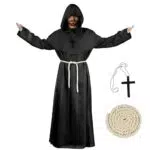 BOFUNX Costume da Monaco Medievale per Halloween e Carnevale con Cappuccio