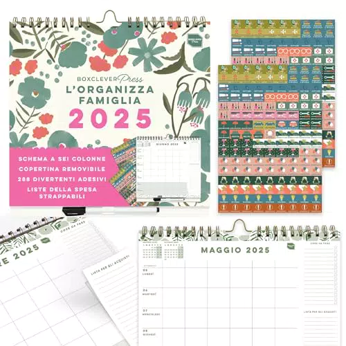 Boxclever Press Calendario da Muro 2025 - Planner Settimanale Familiare