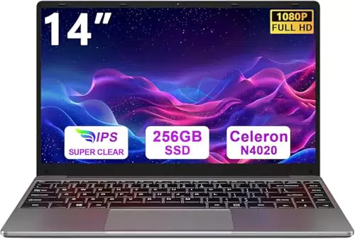 Bvate PC Portatile 14" Notebook Celeron N4020, Windows 11, 256 GB, SSD Espandibile