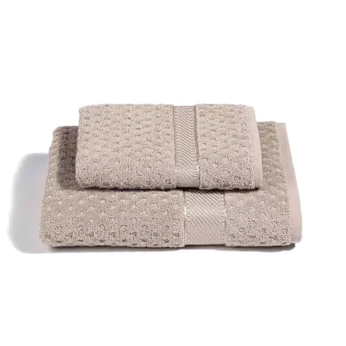 Caleffi Set Asciugamani in Cotone Jacquard Morbidi e Assorbenti per Bagno
