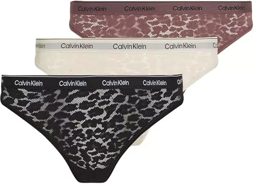 Calvin Klein Slip Brasiliana Donna con Pizzo