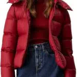 Calvin Klein Piumino Down Short Puffer con Cappuccio per Donna