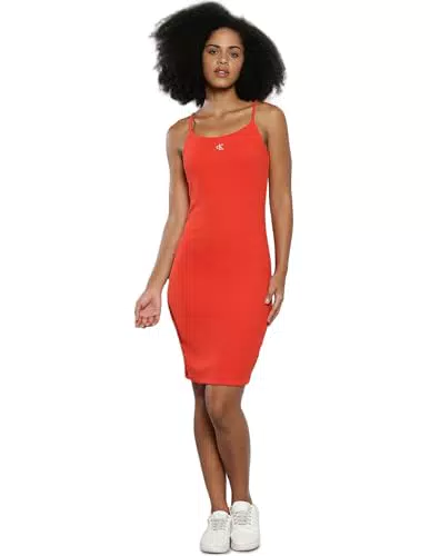 Calvin Klein Jeans Abito Donna Rib Dress con Spalline Strette