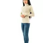 Calvin Klein Jeans Donna Woven Label Roll Neck Sweater