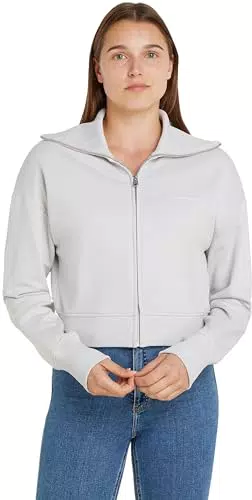 Calvin Klein Jeans Felpa con Cerniera Donna Modello Diffused Monologo