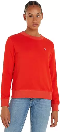 Calvin Klein Jeans Felpa Donna Badge Crew Neck senza Cappuccio