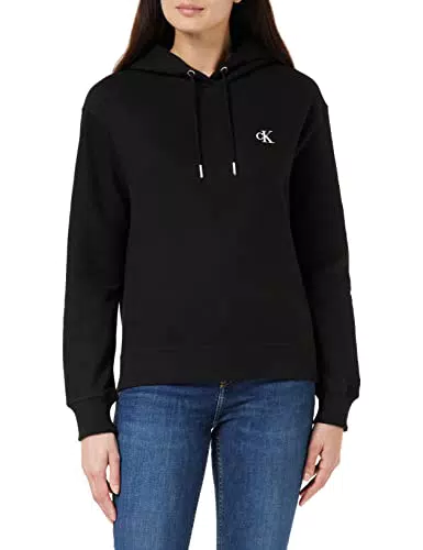 Calvin Klein Ck Embroidery Hoodie, Hoodie Maglione, Donna Nero