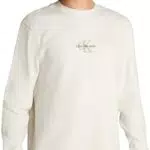 Calvin Klein Felpa Uomo Monologo Waffle Scollo Rotondo