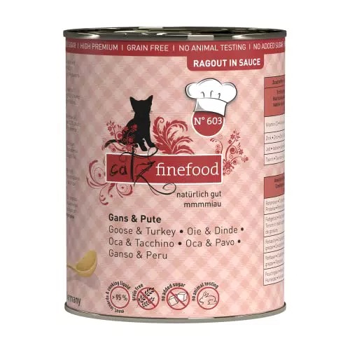 Catz Finefood Ragout N° 603 Oca e Tacchino - Cibo umido per gatti senza cereali