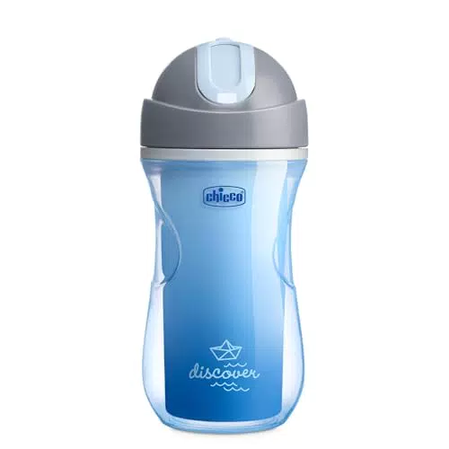 Chicco Sport Cup - Borraccia Antigoccia con Cannuccia per Bambini 14 M+