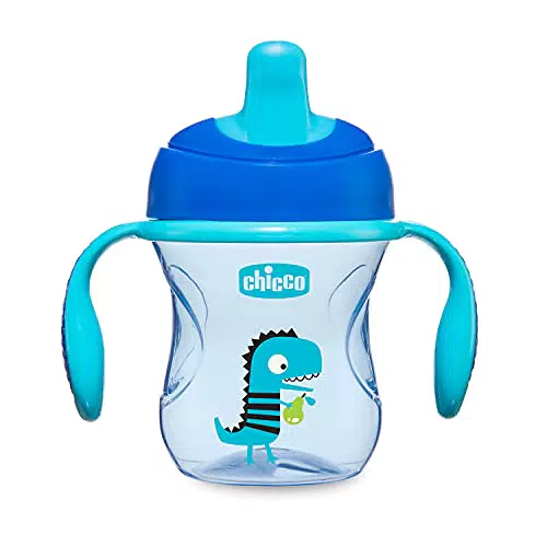 Chicco Training Cup - Bicchiere Antigoccia per Bambini con Beccuccio Ergonomico