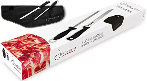 Coltello da Prosciutto con Affilacoltelli - Set per Prosciutto Italiano e Iberico