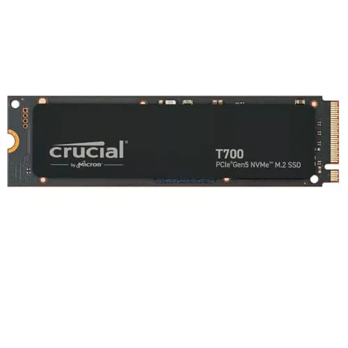 Crucial T700 SSD 1TB PCIe Gen5 NVMe M.2 - Fino a 11.700MB/s, Retrocompatibile