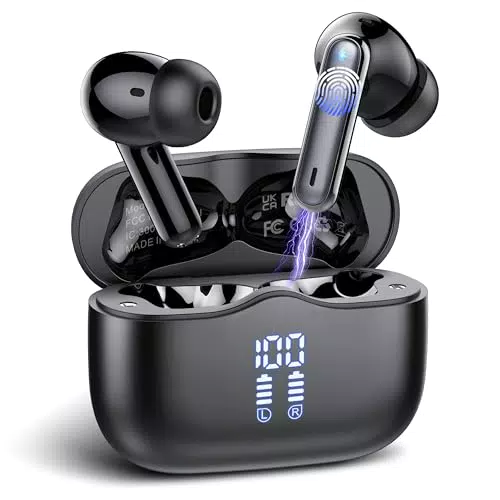 Cuffie Bluetooth 5.4 con Cancellazione Rumore, Touch Control e Impermeabilità IP7