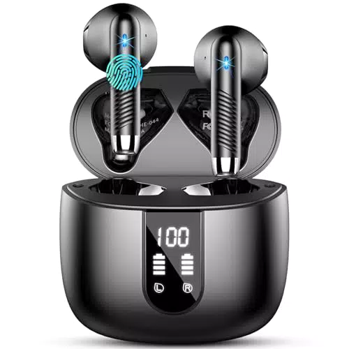 Cuffie Bluetooth 5.4 Wireless In Ear con Cancellazione Rumore e Display LED IP7