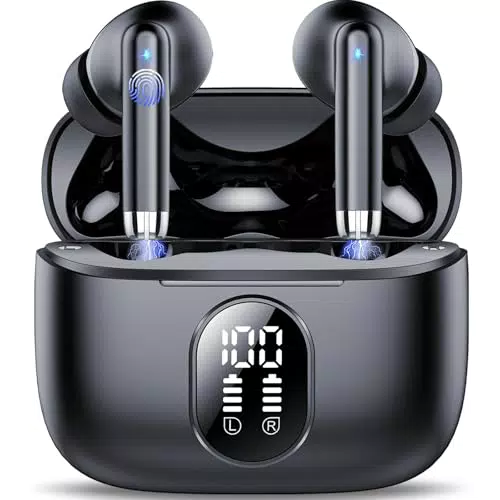 Cuffie Bluetooth 5.4 con Cancellazione Rumore e HiFi Stereo, Impermeabili IP7