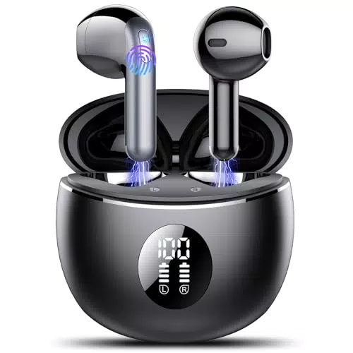 Cuffie Bluetooth 5.4 HiFi con Cancellazione Rumore e Display LED - IP7 Impermeabili
